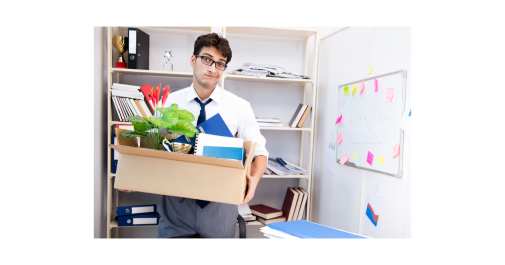 Redundancy man leaving office for the last time