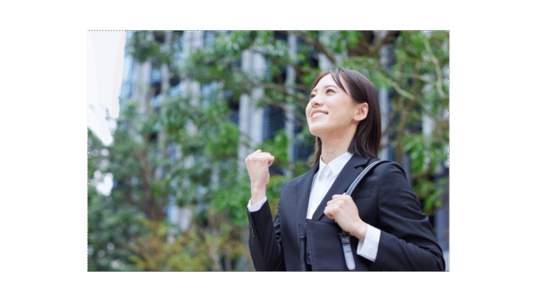 A Lady showing confidence with a clench fist in forrest