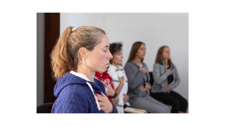 A group of ladies doing a mindfulness session
