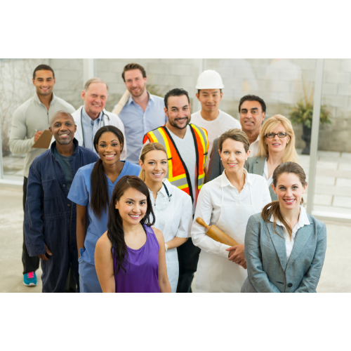Group of professional trades people