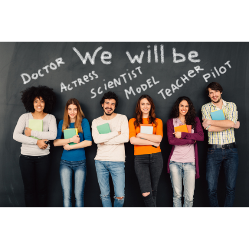 We will be written on a blackboard above students