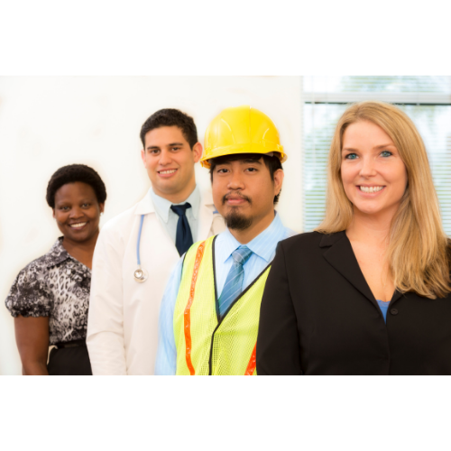 mixture of different trades people