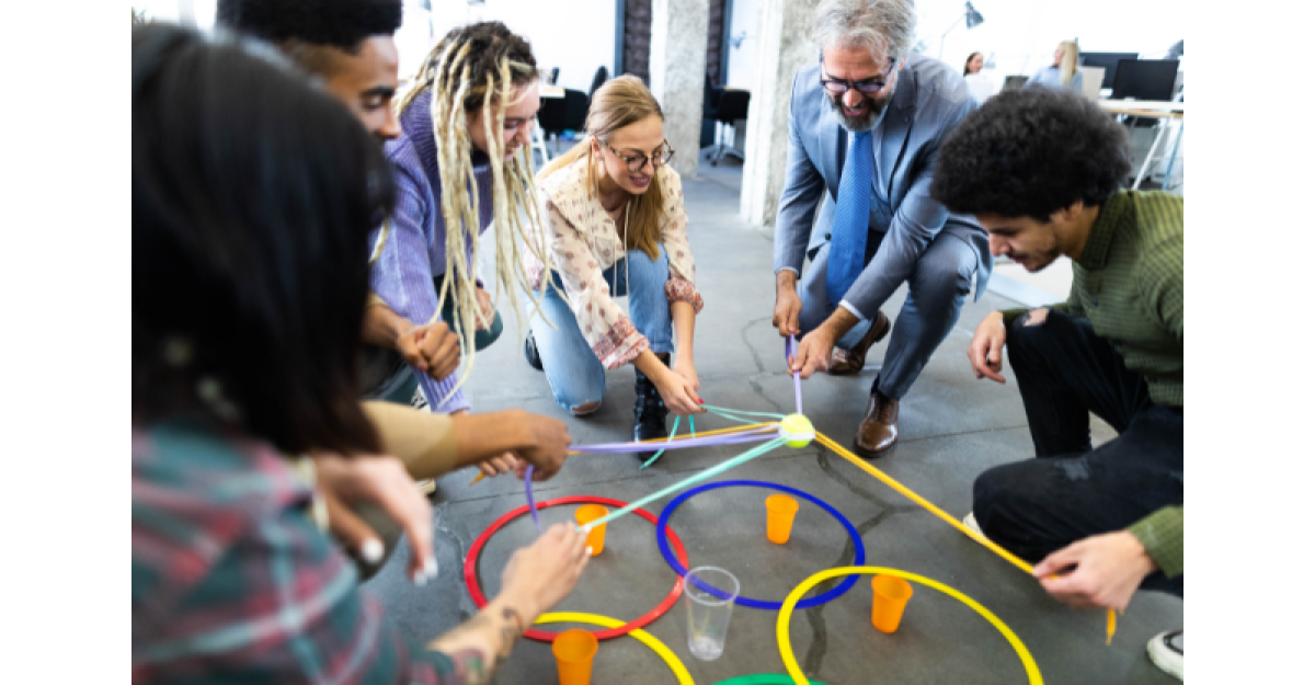 A group of people working as a team